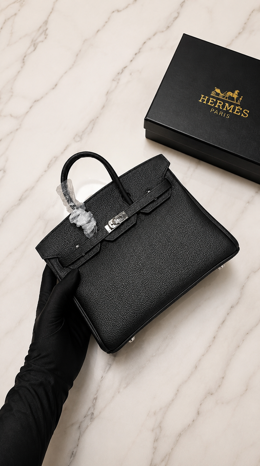 Hermès Birkin bag in black Togo leather with palladium hardware.